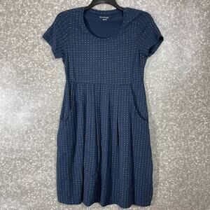 NorthStyle Women's Blue Polka Dot Cottagecore Midi Dress - Size Small - Pockets